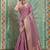 Lavender cotton tissue zari woven saree with broad patta & running blouse