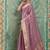 Lavender cotton tissue zari woven saree with broad patta & running blouse
