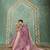 Lavender cotton tissue zari woven saree with broad patta & running blouse