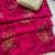 Rani pink vichitra silk blend designer embroidery saree with unstitched blouse