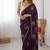 Purple vichitra silk blend designer embroidery saree with unstitched blouse
