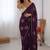 Purple vichitra silk blend designer embroidery saree with unstitched blouse