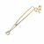 Gold-tone pearl and crystal moon pendant necklace