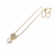 Pearl drop pendant necklace with floral cz, gold-tone chain