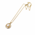 Gold-tone pearl pendant necklace with round swirl setting