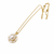 Pearl pendant necklace with crystal halo, gold-tone chain