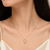 Pearl flower pendant necklace with gold-tone chain