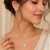 Pearl & cz baguette sunflower necklace and earrings jewellery set