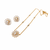 Pearl & cz baguette sunflower necklace and earrings jewellery set