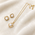 Pearl & crystal flower pendant necklace and stud earrings set