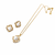 Pearl & crystal flower pendant necklace and stud earrings set