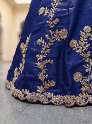 Blue Thread & Sequins Emroidery  Silk blend Lehenga Choli With Dupatta 6