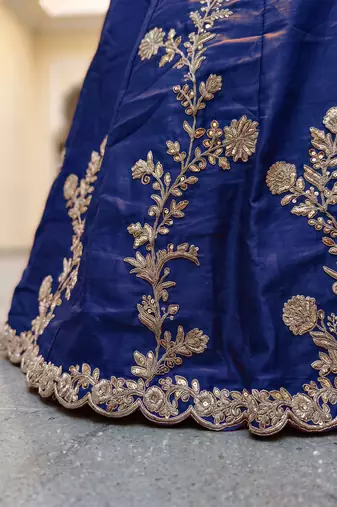 Blue Thread & Sequins Emroidery  Silk blend Lehenga Choli With Dupatta
