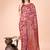 Red floral print cotton silk blend saree with zari pallu