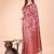 Red floral print cotton silk blend saree with zari pallu
