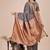 Grey woven linen silk blend saree with metallic striped border