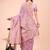 Lilac cotton silk blend saree with gold zari buti