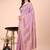 Lilac cotton silk blend saree with gold zari buti