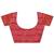 Red cotton silk blend saree with gold zari buti