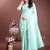 Sea green cotton silk blend woven saree with zari work