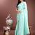 Sea green cotton silk blend woven saree with zari work