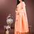 Peach cotton silk blend woven saree with zari work