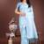 Light blue cotton silk blend woven saree with zari work