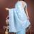 Light blue cotton silk blend woven saree with zari work