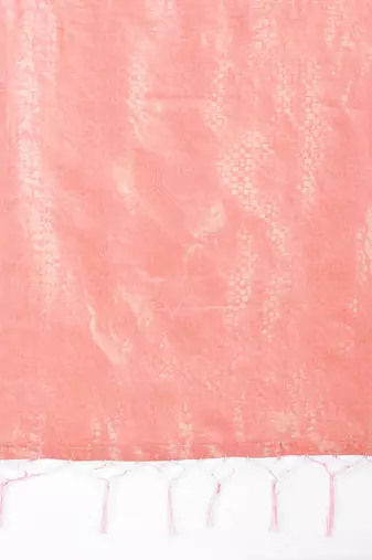 Gajri cotton silk blend woven saree with zari work