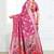 Onion pink woven linen silk blend saree with floral print pallu