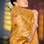 Mustard banarasi silk blend saree with rich gold zari floral weaving