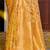 Mustard banarasi silk blend saree with rich gold zari floral weaving