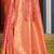 Pink banarasi silk blend saree with rich gold zari floral weaving