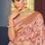 Baby pink banarasi silk blend saree with rich gold zari floral weaving