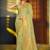 Light pistachio green banarasi silk blend saree with rich gold zari floral weaving