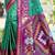 Sea green & purple woven pochampally silk blend saree with unstitched blouse piece