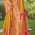 Mustard banarasi silk blend woven saree with unstitched blouse piece