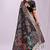 Black handwoven linen cotton blend saree with multicolor peacock motif pallu & zari border