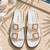 White buckle detail faux leather cloud comfort flats for women