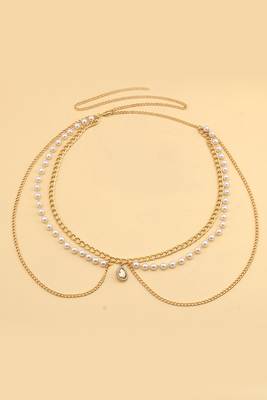 Beads layer gold plated body chain belly chain kamar bandh waist chain belt dress 1