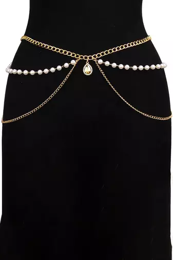 Beads layer gold plated body chain belly chain kamar bandh waist chain belt dress