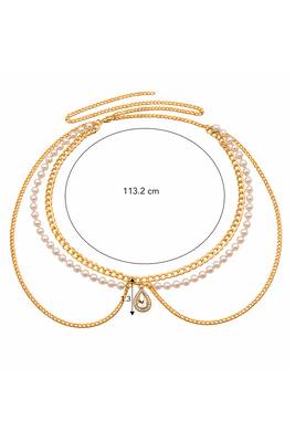 Beads layer gold plated body chain belly chain kamar bandh waist chain belt dress 4