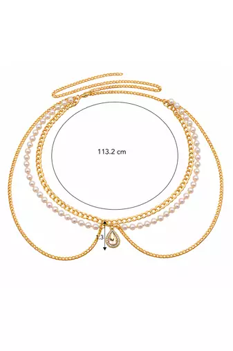 Beads layer gold plated body chain belly chain kamar bandh waist chain belt dress