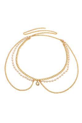 Beads layer gold plated body chain belly chain kamar bandh waist chain belt dress 5