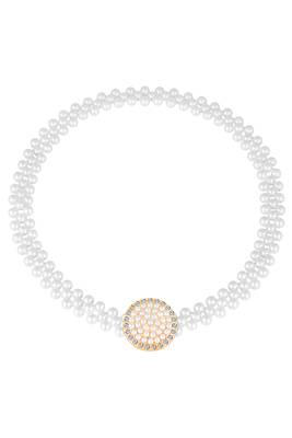 Cubic zirconia & pearl studded stylish belly chain kamar bandh waist belt 4