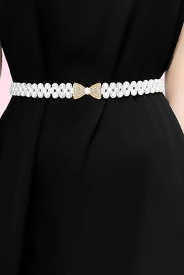 Cubic zirconia & pearl studded stylish belly chain kamar bandh waist belt 1