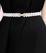 Cubic zirconia & pearl studded stylish belly chain kamar bandh waist belt