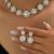 Silver plated cubic zirconia & crystals studded necklace earrings set jewellery for women