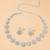 Silver plated cubic zirconia & crystals studded necklace earrings set jewellery for women
