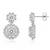 Silver plated cubic zirconia & crystals studded necklace earrings set jewellery for women